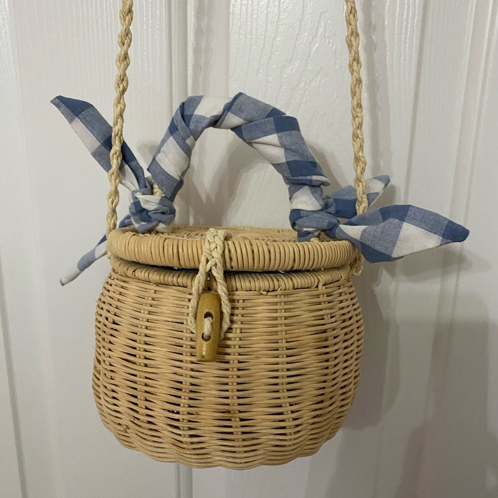 Zara straw woven shoulder bag
